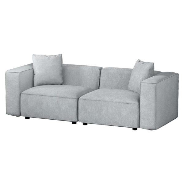 Fanno-Modern 2-Seater Sofa Soft Linen Upholstery High Resilience Foam Grey