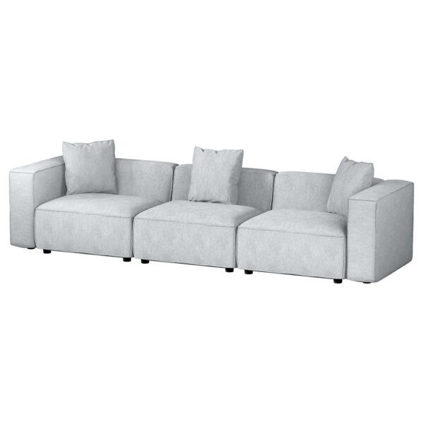 Fanno-Modern 3-Seater Sofa Soft Linen Upholstery High Resilience Foam Grey