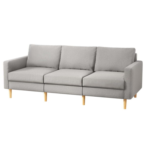 Fanno-3 Seater Sofa 225cm Linen Fabric Grey