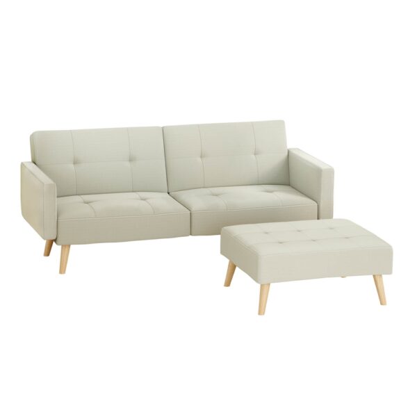 Fanno-Sofa Bed L-Shaped 3-Seater with Removable Ottoman and Adjustable Backrest