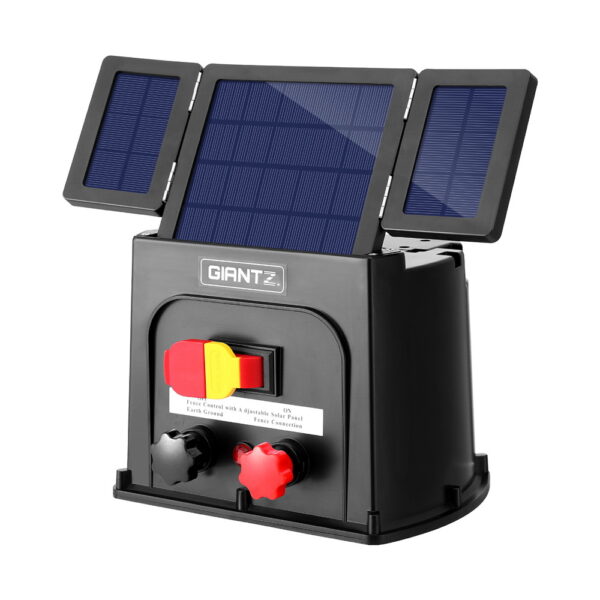 Fanno-Electric Fence Energiser 3km solar energizer black 0.1J livestock protection