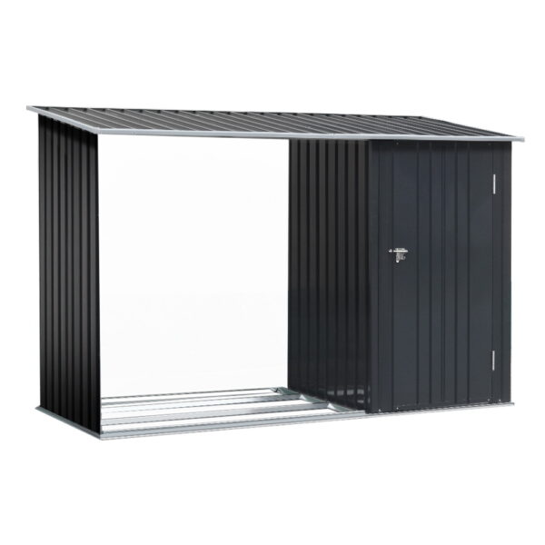 Fanno-Metal Garden Shed 2.49x1.04M Outdoor Tool Storage Workshop Steel Corrosion Resistant