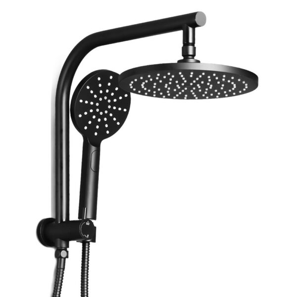 Fanno-9 Inch Rain Shower Head Set with Handheld 3 Spray Patterns Matte Black Finish