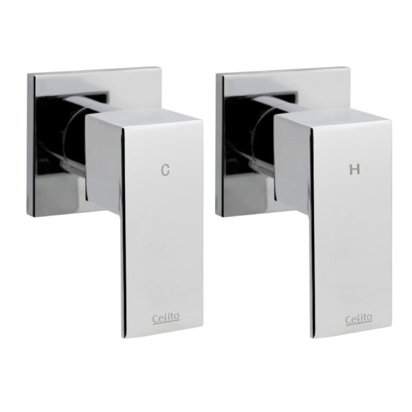 Fanno-Brass Shower Taps Set Hot Cold Wall Mount Chrome Finish WaterMark Certified