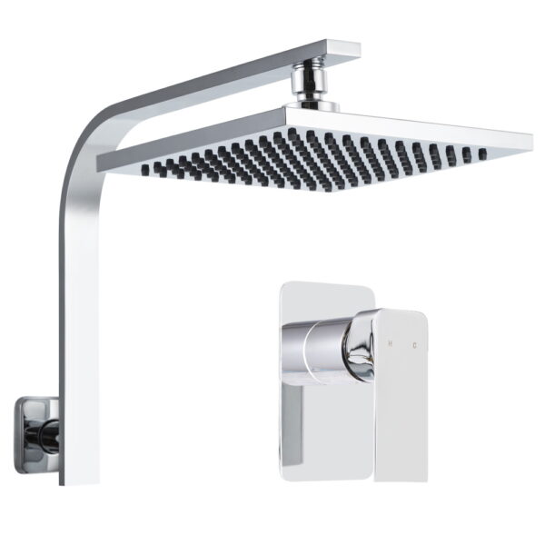 Fanno-Shower Set with 8 Inch Rain Shower Head and Mixer Tap Chrome WaterMark Certified