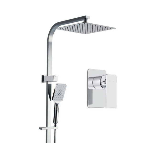 Fanno-10 Inch Rain Shower Head Set with Handheld Shower Mixer and Chrome Finish