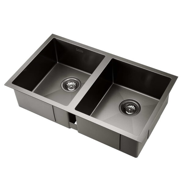 Fanno-Stainless Steel Kitchen Sink 77x45cm Double Bowl Scratch Proof Eco-Friendly