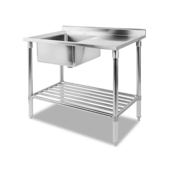 Fanno-Stainless Steel Sink Bench 100x60 Commercial Kitchen Food Prep Double Sink