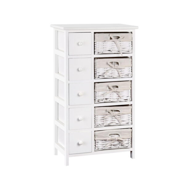 Fanno-Storage Cabinet with 5 Drawers and 5 Baskets for Chic Home Organization