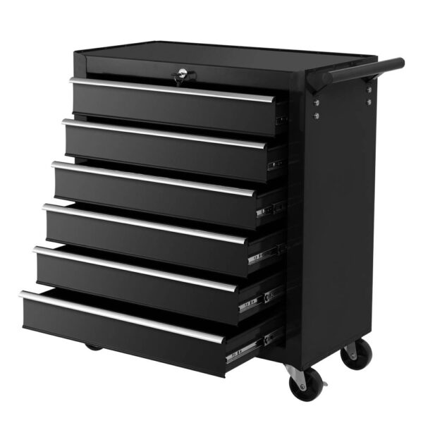 Fanno-6 Drawer Tool Trolley Cabinet Garage Storage Organizer with Lockable Drawers