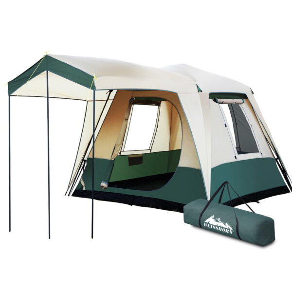 Fanno-4-Person Dome Tent Automatic Setup Waterproof UV Resistant Camping Tent Green