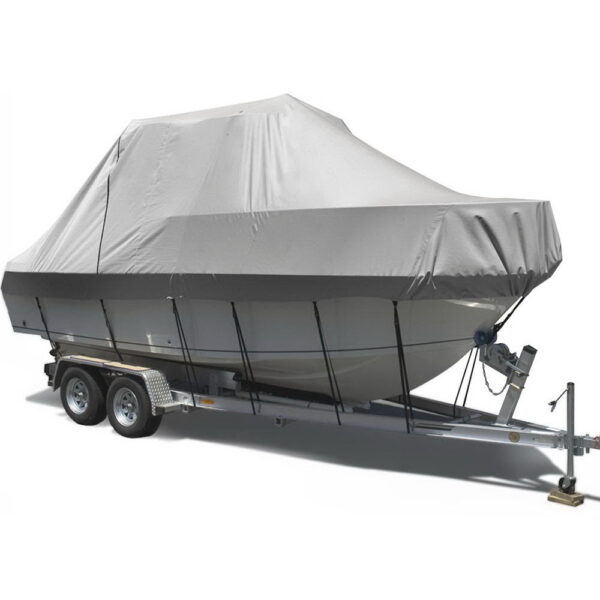 Fanno-Boat Cover for 17-19ft Watercraft Heavy Duty 600D UV Resistant with Zipper Access