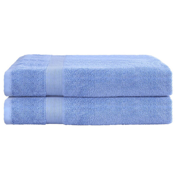 Fanno-Extra Large Cotton Bath Sheet Set 2 Pack Quick Dry Highly Absorbent Blue Towels