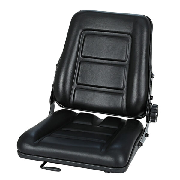 Fanno-Universal Tractor Seat Adjustable Forklift Excavator Truck Backrest Chair Black