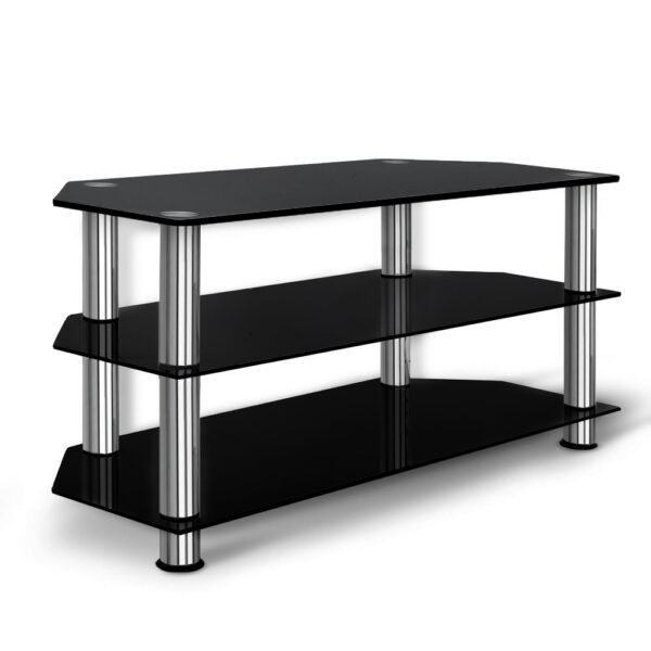 Fanno-3-Tier TV Stand Media Center with Tempered Glass Shelves for Home Entertainment