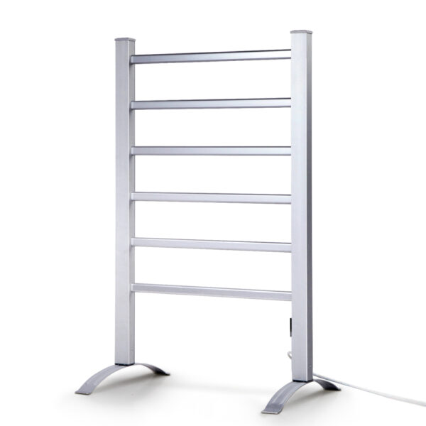 Fanno-Heated Towel Rail Portable 6 Bars Timer Quick Heat Drying Rack for Towels and Clothes