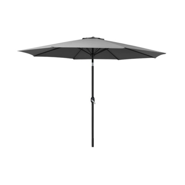 Fanno-Outdoor Umbrella 2.7m Beach Pole Garden Tilt Sun Patio UV Charcoal