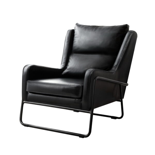 Fanno-Armchair Accent Chair PU Leather Wingback Black