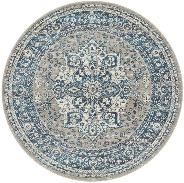 Fanno-Babylon 207 Blue Round by Rug Culture-150X150CM - ROUND