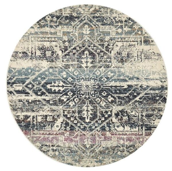 Fanno-Museum 865 Blue Round by Rug Culture-150X150CM - ROUND