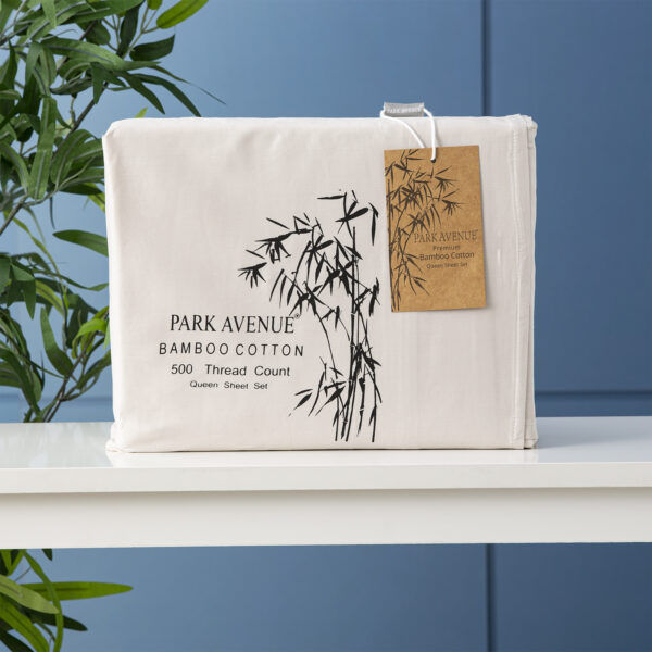 Fanno-Bamboo Cotton 500 Thread Count Dove Sheet Sets by Park Avenue Queen