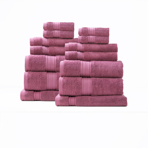 Fanno-Brentwood 650 GSM Low Twist 14 Piece Rosebud Bath Sheet by Renee Taylor