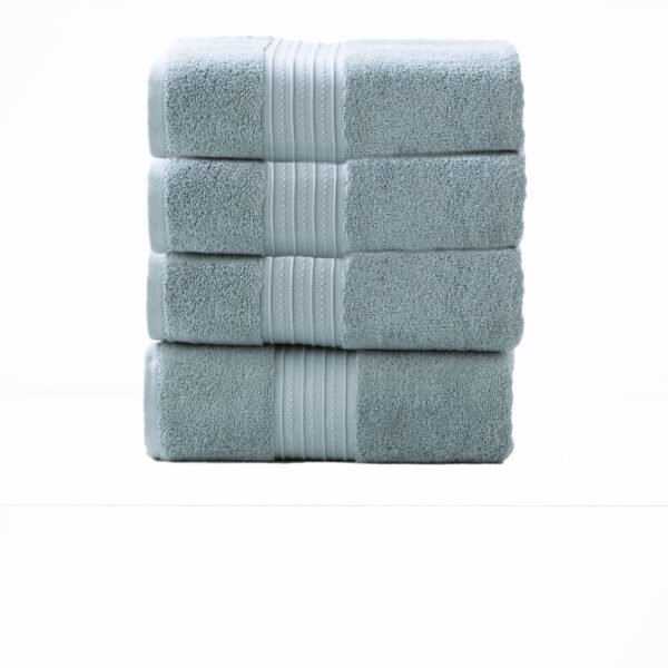 Fanno-Brentwood 650 GSM Low Twist 4 Piece Bath Gray Mist Towel by Renee Taylor