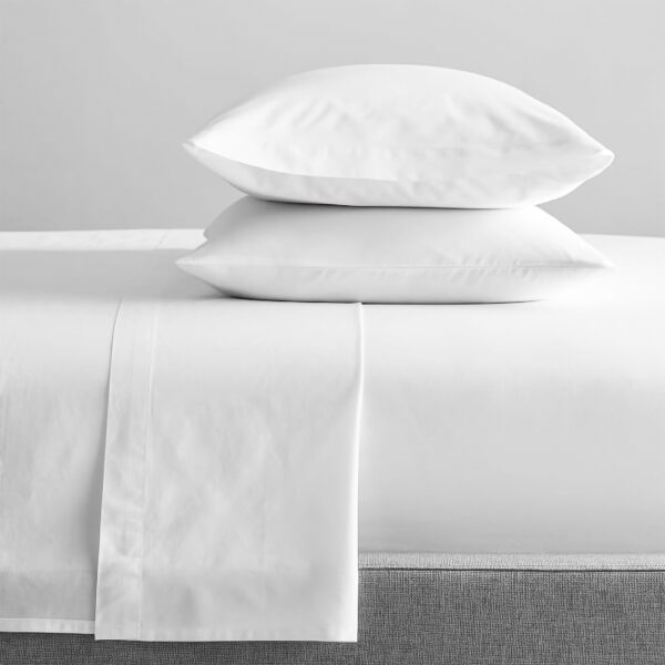 Fanno-300 Thread Count 100 % Organic Cotton White Sheet Sets by Renee Taylor King Single