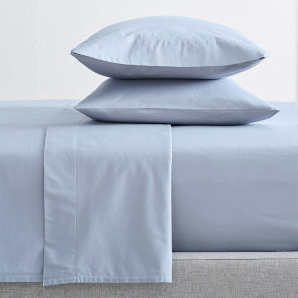 Fanno-300 Thread Count 100 % Organic Cotton Baby Blue Sheet Sets by Renee Taylor