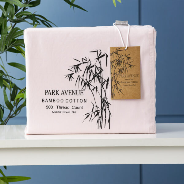 Fanno-Bamboo Cotton 500 Thread Count Peach Sheet Sets by Park Avenue Queen