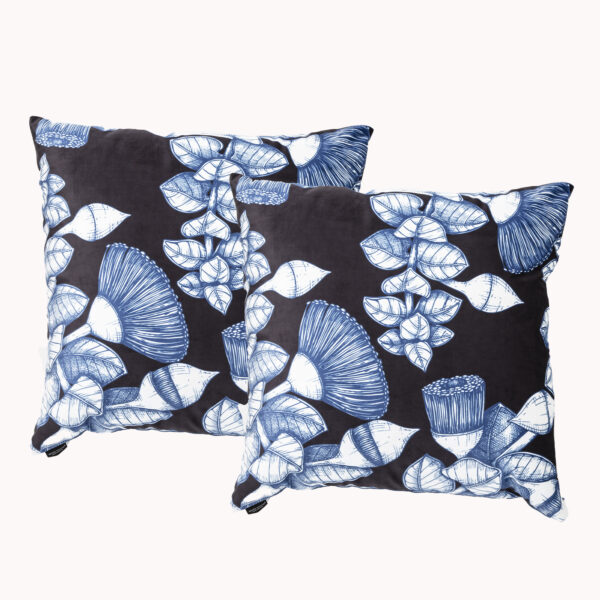 Fanno-Bush Land Twin Pack Poly Velvet Printed Cushion by Renee Taylor