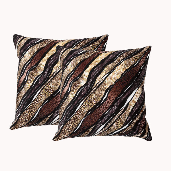 Fanno-Skin Twin Pack Poly Velvet Printed Cushion by Renee Taylor