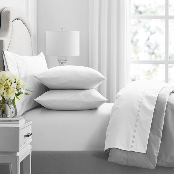 Fanno-Premium 1000 Thread Count Egyptian Cotton White Sheet Sets by Renee Taylor Mega Queen