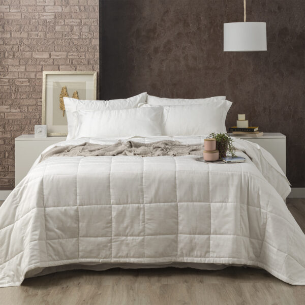 Fanno-Damask 500 TC Cotton Jacquard White Comforter Set by Ddecor Home Queen