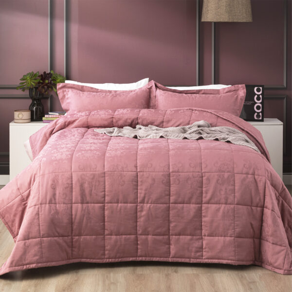 Fanno-Paisley 500 TC Cotton Jacquard Rose Comforter Set by Ddecor Home King