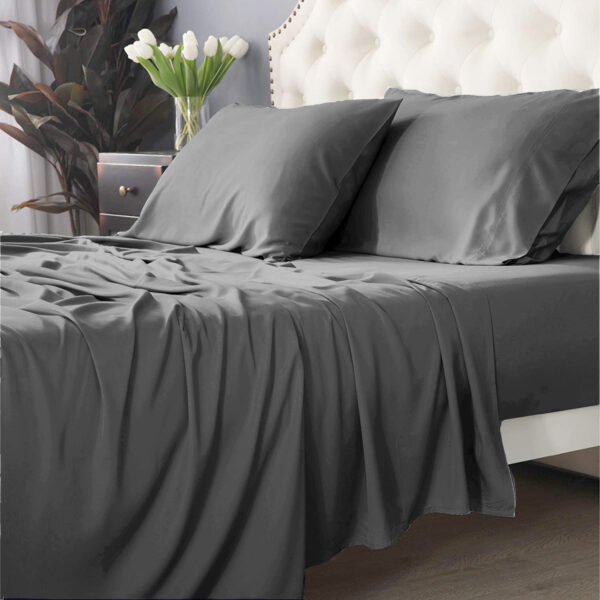 Fanno-Bamboo Cotton 500 TC Charcoal Sheet Set by Park Avenue Long Single