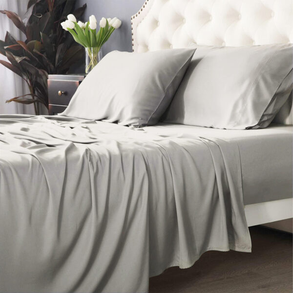 Fanno-Bamboo Cotton 500 TC Dove Sheet Set by Park Avenue Long Single