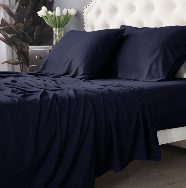 Fanno-Bamboo Cotton 500 TC Indigo Sheet Set by Park Avenue Long Single