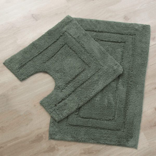 Fanno-2200 GSM 2 Piece Tufted Sage Bath Mat Set by Renee Taylor