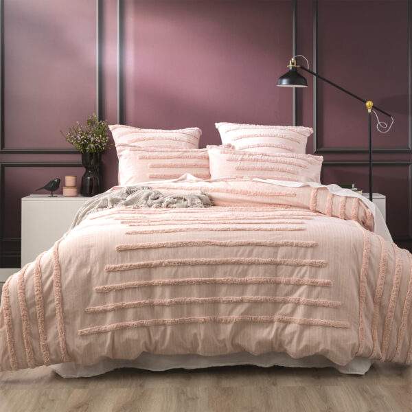 Fanno-Classic Cotton Vintage Washed Tufted Blush Quilt Cover Set by Renee Taylor King