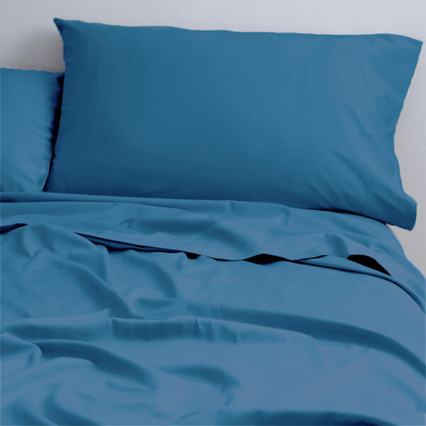 Fanno-Natural Cotton 500 Thread Count Blue Sheet Set by Park Avenue Double