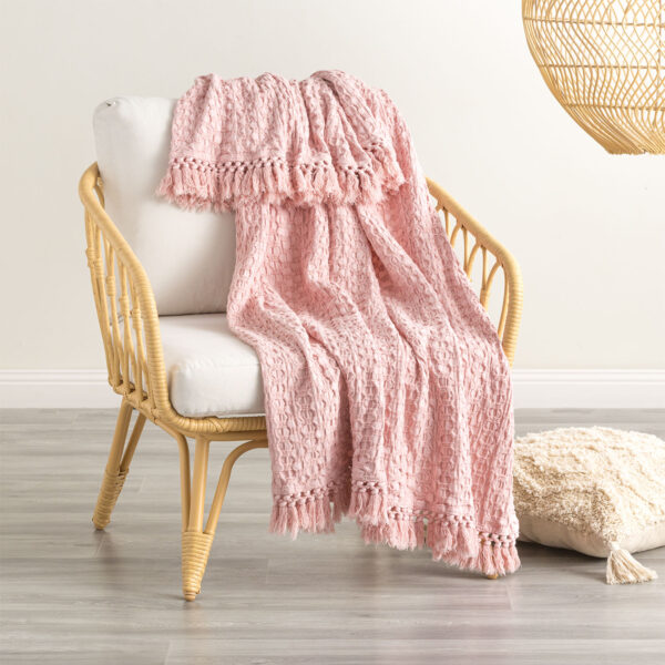 Fanno-Alysian Washed Cotton Textured Sky Throw by Renee Taylor