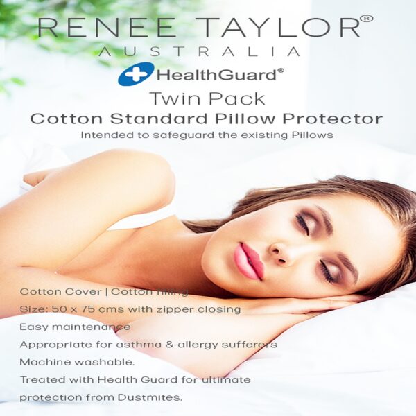 Fanno-Twin Pack All Cotton Standard Pillow Protector by Renee Taylor