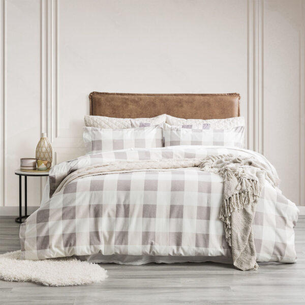 Fanno-Buffalo Checks 175 Gsm Egyptian Cotton Flannelette Quilt Cover Set by Park Avenue King