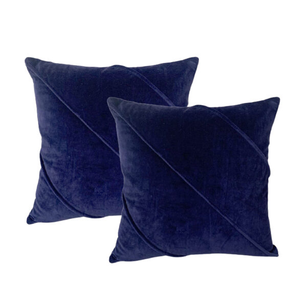 Fanno-Trova Ink Twin Pack Cotton Velvet Cushion Polyester Filled by Cloud Linen