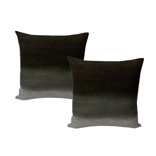 Fanno-Mira Grey Twin Pack Cotton Digital Printed Cushion Polyester Filled by Cloud Linen