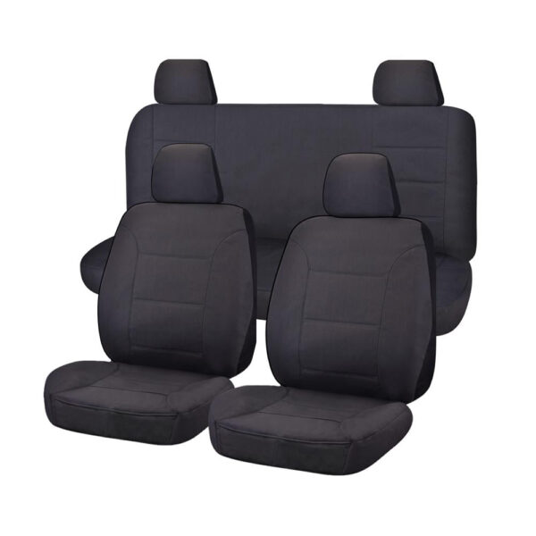 Fanno-Seat Covers for Nissan Navara D23 NP300 Dual Cab 2015 to 2017 Charcoal Canvas