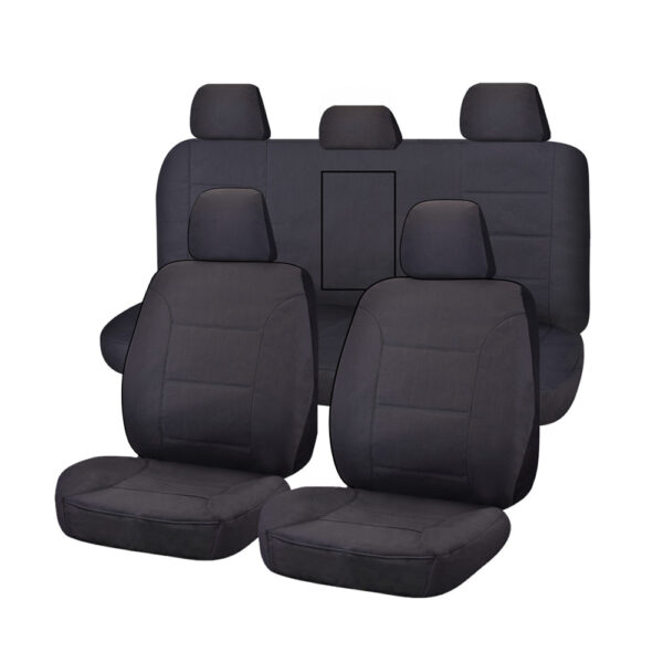 Fanno-Custom Fit Seat Covers for Mitsubishi Triton MQ MR Dual Cab 2015 to 2022 Charcoal