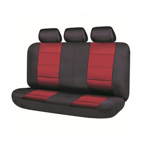 Fanno-Universal Rear Seat Covers Compatible with Most Vehicles Black Red Color Contrast