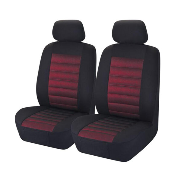 Fanno-Universal Front Seat Covers with Foam Cushioning and Breathable Fabric Red